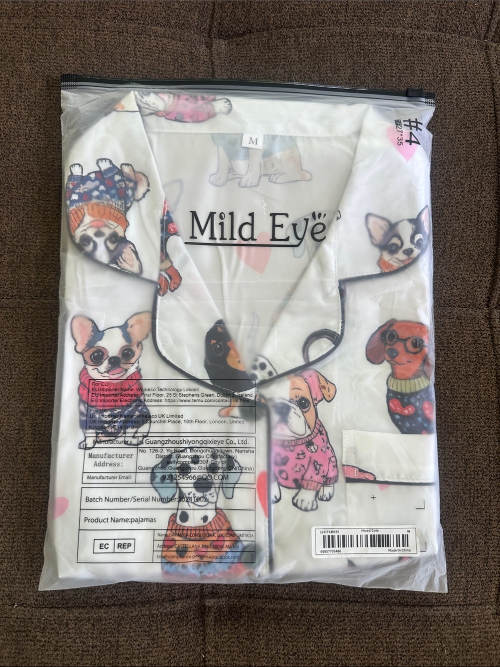 Dog-Print Pajama Shorts Set